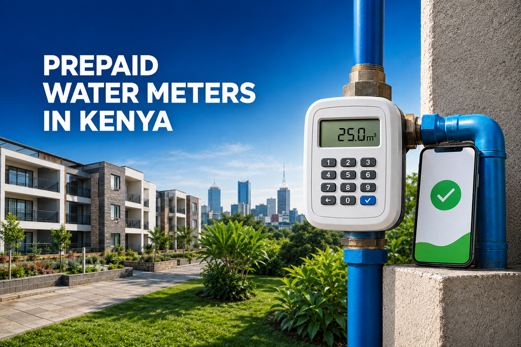Prepaid water meter in Kenya connected to a mobile-payment system