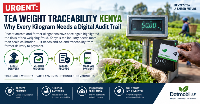 Tea weight traceability Kenya using secure digital weighing