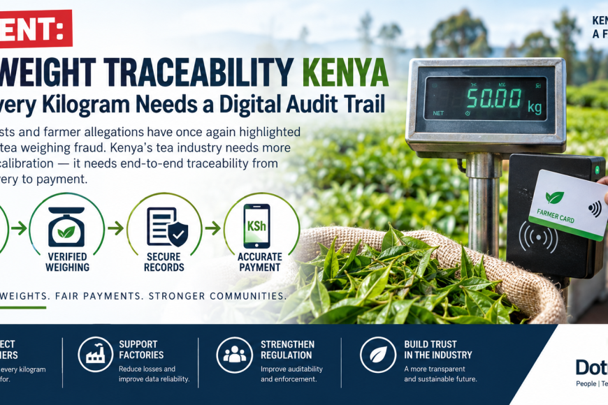 Tea weight traceability Kenya using secure digital weighing